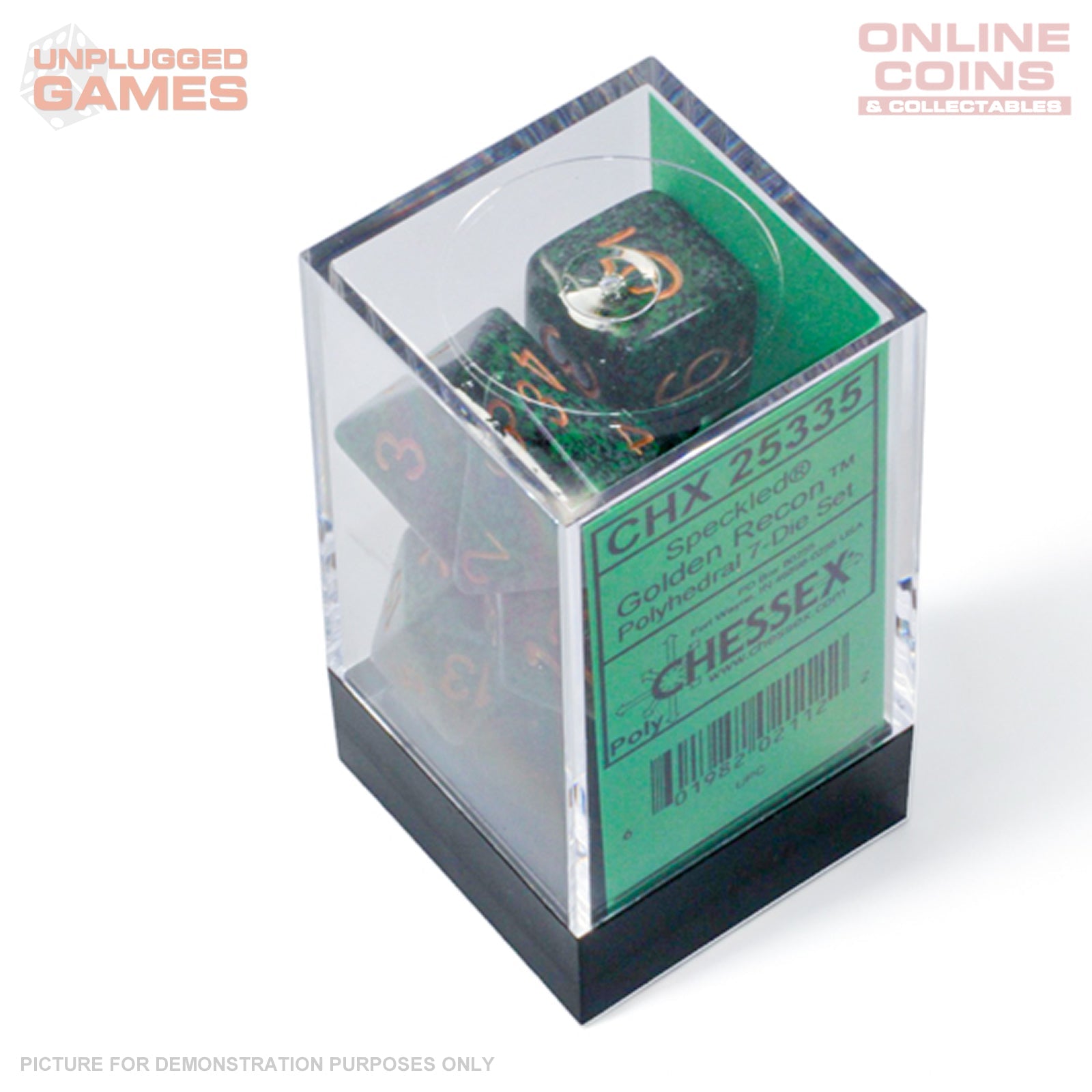 Chessex Speckled Golden Recon Polyhedral 7-Dice Set